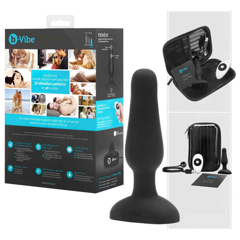 b-Vibe Novice - začiatočnícky análne vibrátor (čierny)