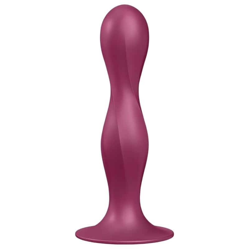 Satisfyer Double Ball-R - prísavkový dildo s váhou (červený)