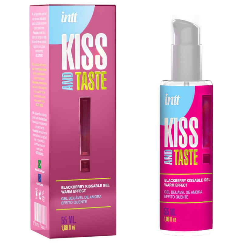 Intt Kiss and Taste - hrejivý lubrikačný gél - černica (55ml)