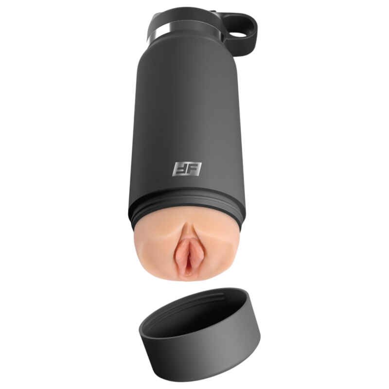 Flasa Rozkoše Tajný Pôžitok - umelá vagína v termoske (čierno-prírodná)